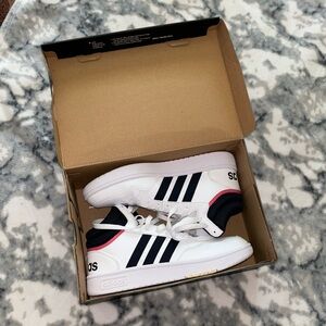 Adidas Hoops 3.0 Mid white and black- almost new worn once!